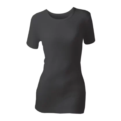 Ladies Short Sleeved Thermal Vest Black