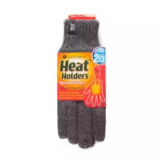 Mens Heat Holder Gloves Charcoal