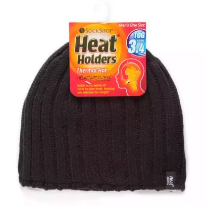 Mens Heat Holder Hat Black