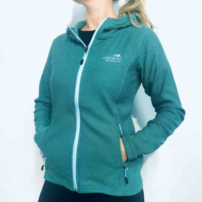 182MF womens green marle fleece hoodie 1