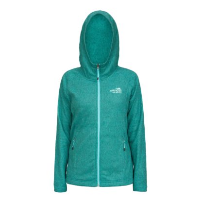 182MF womens green marle fleece hoodie 2