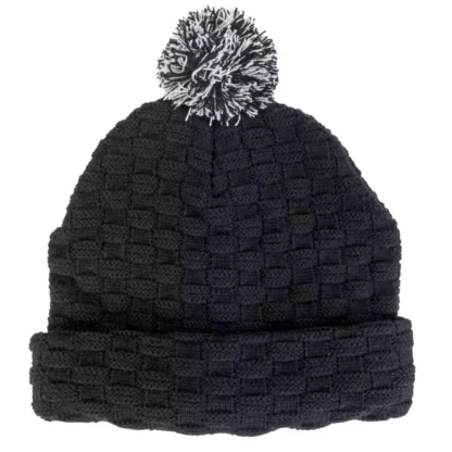 4220 Pom Pom Beanie Black White