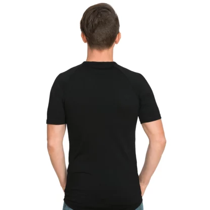 BMP053 Short Sleeved Merino V Neck Black back