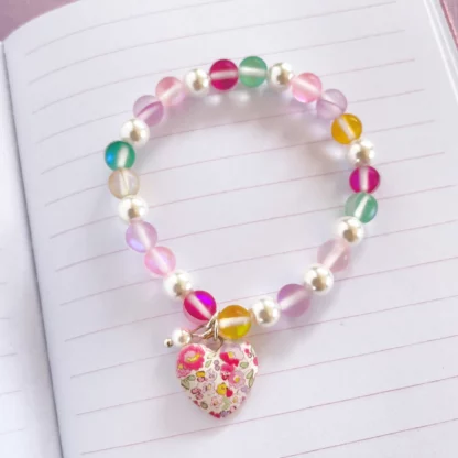 Petite Fleur Heart Elastic Bracelet