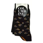 Columbine Cotton Crew Sock 3Pack Floral Black1