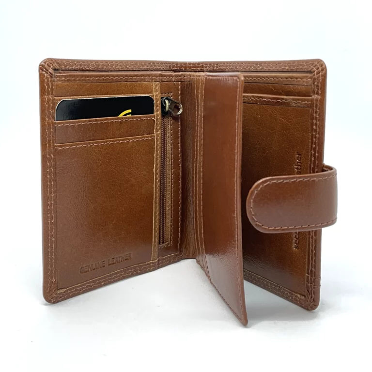 Mens Upright Wallet with Tab Tan 2