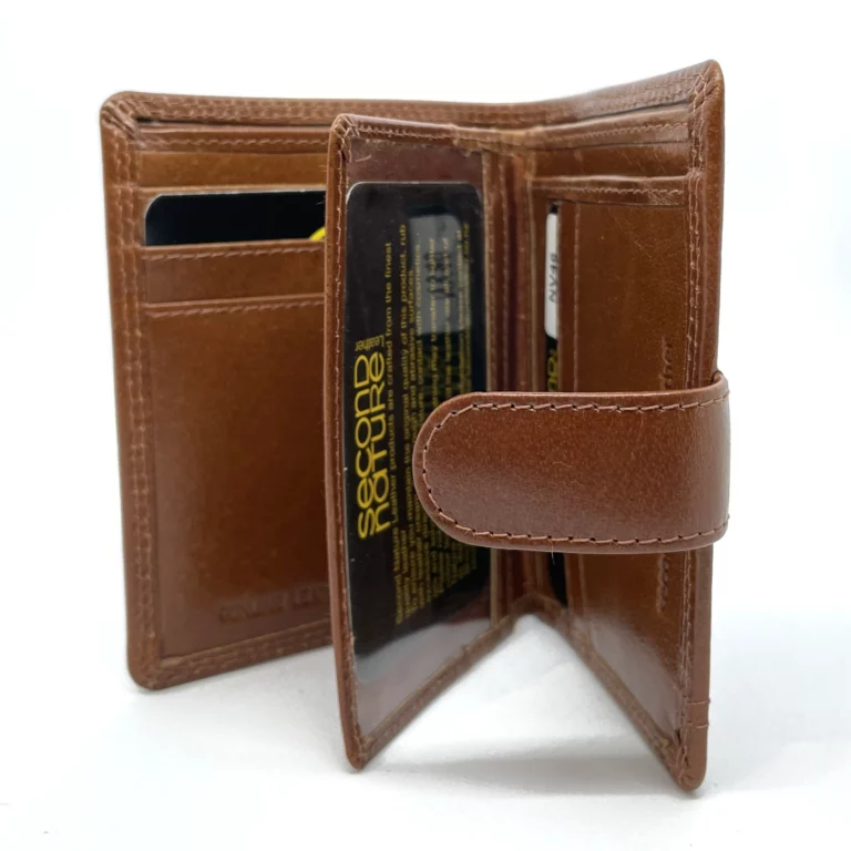 Mens Upright Wallet with Tab Tan 3