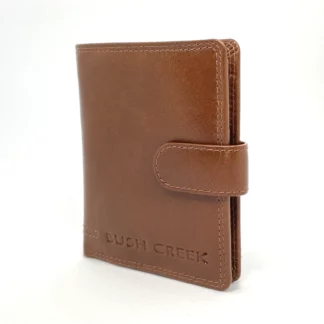 Mens Upright Wallet with Tab Tan