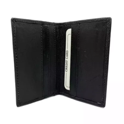 p691 Leather Card Holder Black Inside