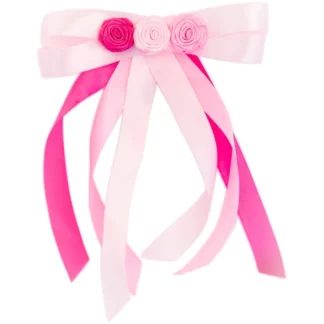 Barrette Ribbon Flower Pink