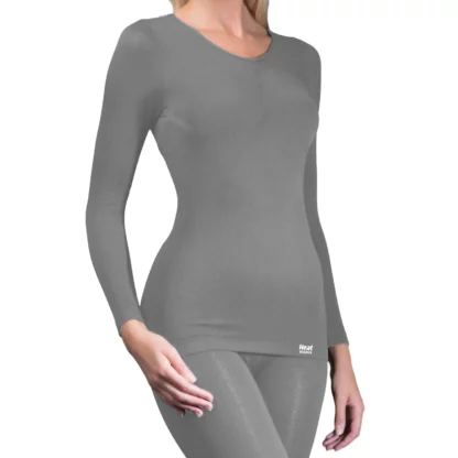 HH Ladies Long Sleeved Thermal Vest Grey 2