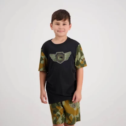 Kids Force Crest T Shirt Jet Black 1