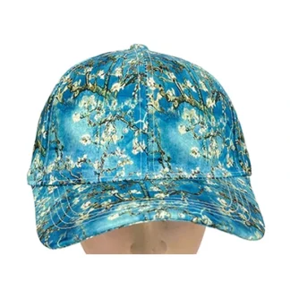 SM406 2 White Flowers Cap Blue