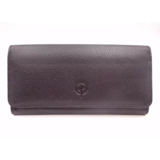 Womens Large Slim Wallet Black 1