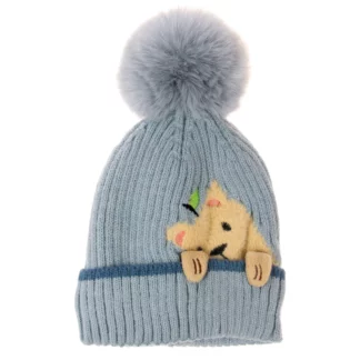 Kids Bear and Paws Beanie Blue