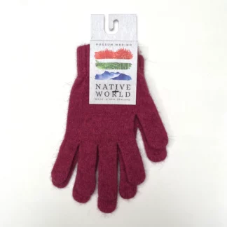 NX100 Plain Possum Merino Glove Peony