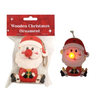 Xmas Light Up Santa Nose Ornament