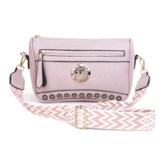 b6110 Pink Crossbody:Shoulder Bag with Wide Strap 1