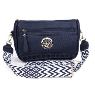 b6110N Navy CrossbodyShoulder Bag with Wide Strap 1