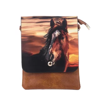 bct548 Sunset Horse Flap Bag