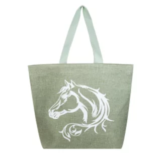 bs776G Horse Tote Bag Green