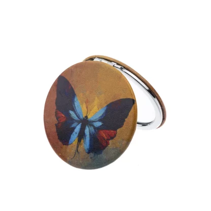 m1827 Blue Butterfly Compact Mirror